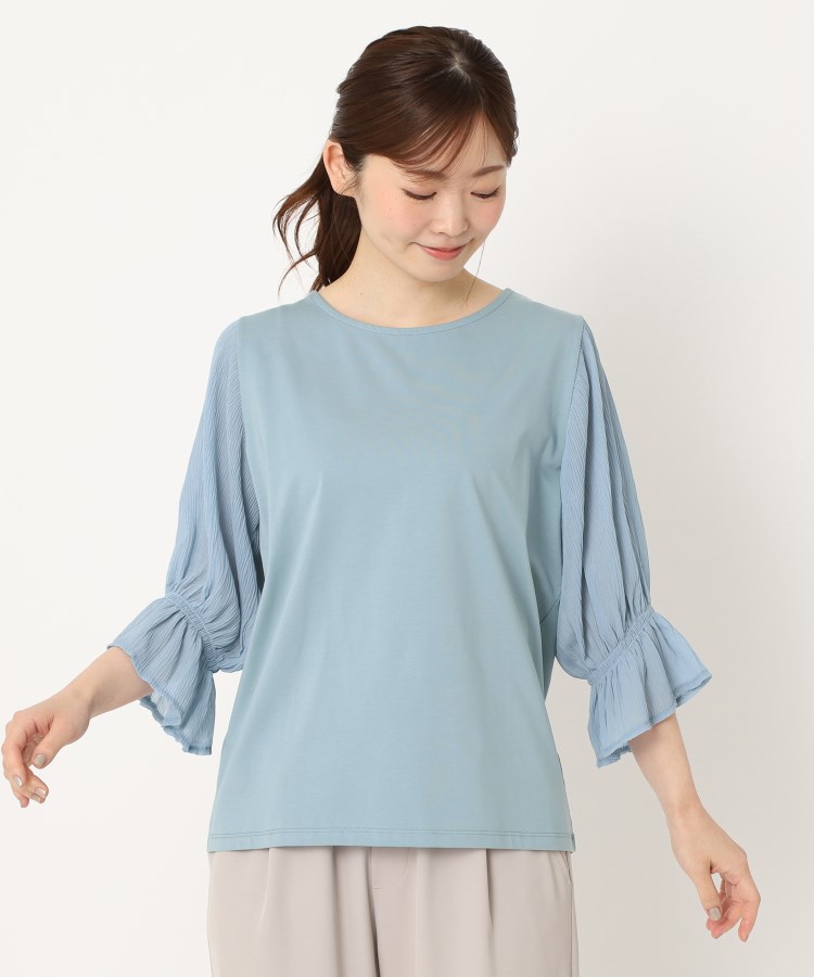 ヨリモ(YORIMO)の【接触冷感・UV機能付き】異素材ドッキング袖プルオーバー15