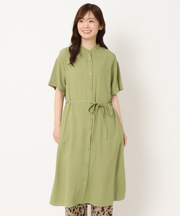 ヨリモ(YORIMO)の【羽織りもおすすめ】ドットジャカードのシャツワンピース17