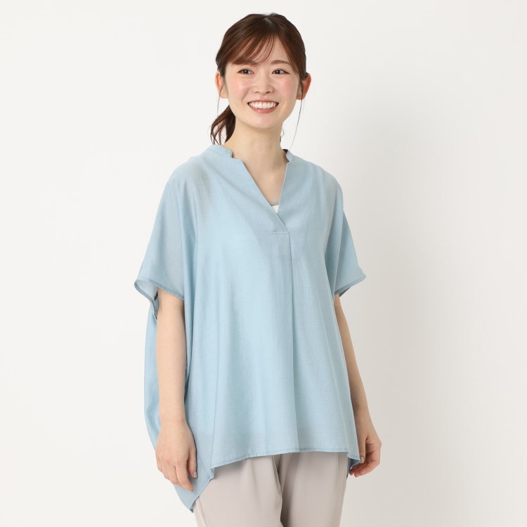 ヨリモ(YORIMO)の【トレンドのシアー素材】バックギャザースキッパーシャツ シャツ・ブラウス