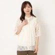 ヨリモ(YORIMO)の【洗える・大人のレース素材】かぎ針風レースのバンドカラーシャツ7