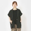 ヨリモ(YORIMO)の【きちんと見えテーラードカラー】フレンチスリーブジレ ブラック(019)