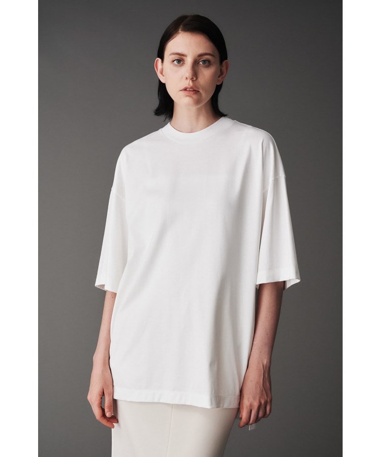 オブリオ(AUBRIOT)のコットン天竺 ボクシーTシャツ ホワイト(001)