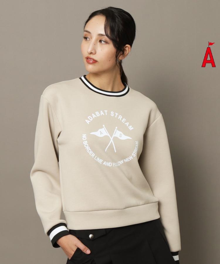 アダバット ストリーム（レディース）(ADABAT STREAM(Ladies))のUVカット/接触冷感 クロスフラッグ クールタッチプルオーバー ベージュ(052)