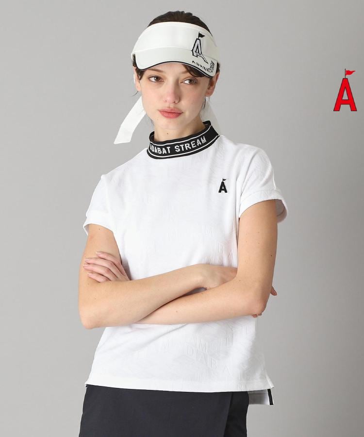 アダバット ストリーム（レディース）(ADABAT STREAM(Ladies))のロゴジャカードモックネックT ホワイト(401)