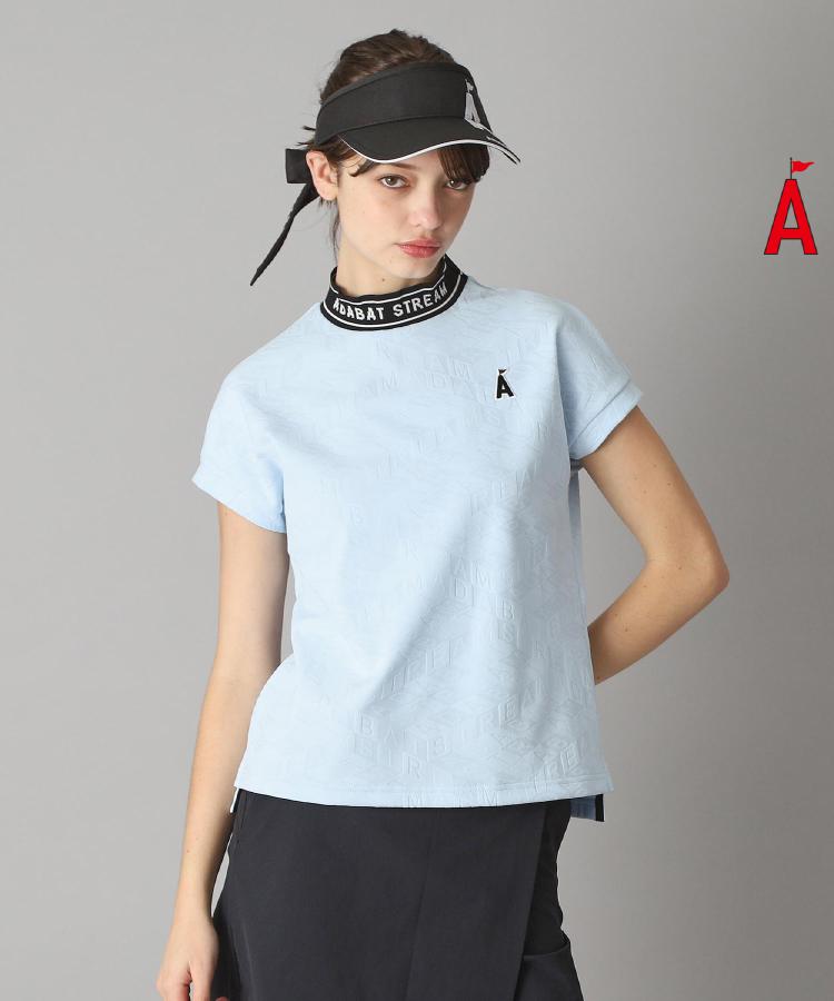 アダバット ストリーム（レディース）(ADABAT STREAM(Ladies))のロゴジャカードモックネックT ブルー(491)