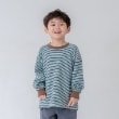 アンドディープティマイン(and D.petit main)の【リンク】ミジンボーダー袖リブワイドロンT サックスブルー(090)