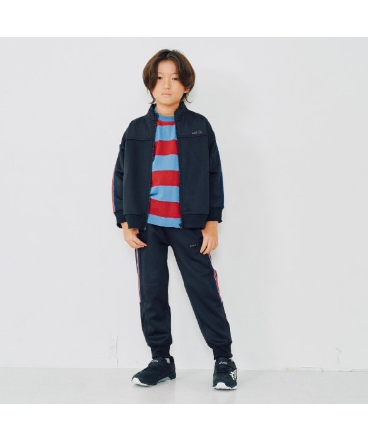 アンドディープティマイン(and D.petit main)の【セットアップ対応可】サイドライン入りキリカエジョグパンツ2