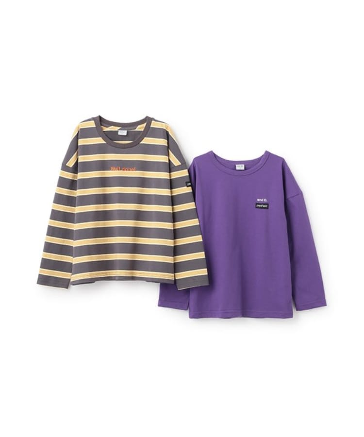 アンドディープティマイン(and D.petit main)の【Penfield】KidsマルチボーダーsetT ブラック(219)