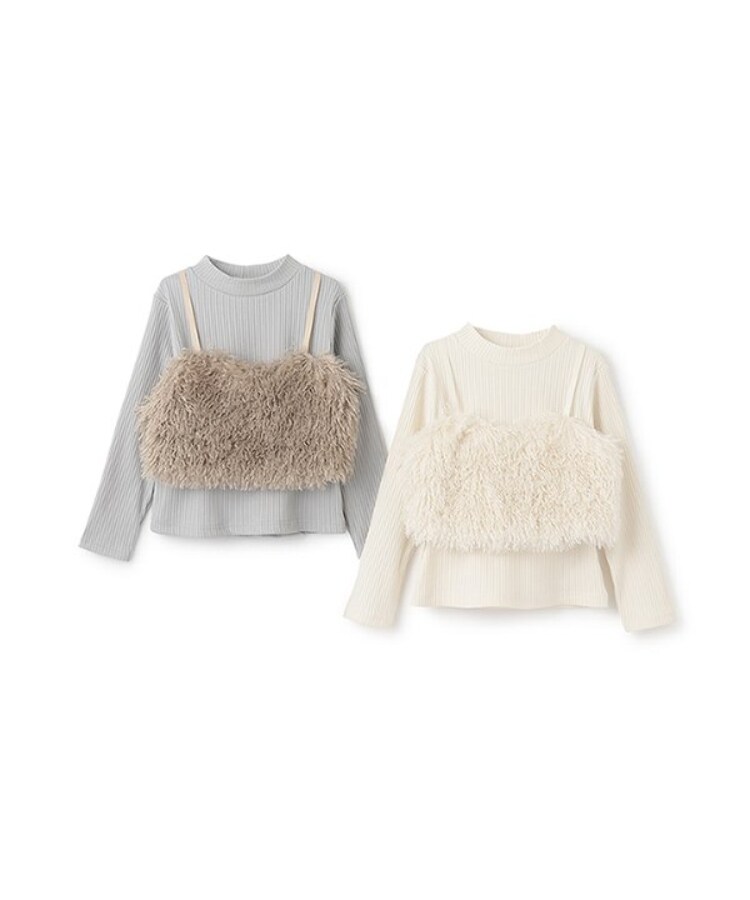 アンドディープティマイン(and D.petit main)の【2WAY】ファーキャミ付きハイネックTシャツ12