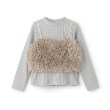 アンドディープティマイン(and D.petit main)の【2WAY】ファーキャミ付きハイネックTシャツ ベージュ(052)