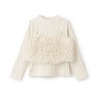 アンドディープティマイン(and D.petit main)の【2WAY】ファーキャミ付きハイネックTシャツ アイボリー(104)