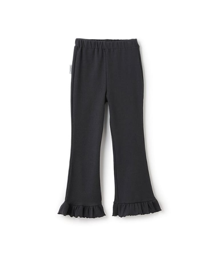 アンドディープティマイン(and D.petit main)の【防汚加工】裾フリルリブパンツ チャコールグレー(013)