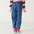 アンドディープティマイン(and D.petit main)の【クロップド丈】ウエストフリルムジテーパードパンツ ブルー(091)