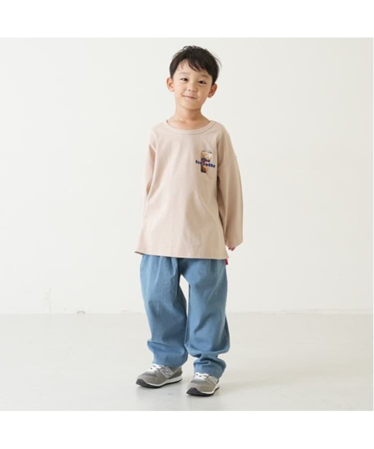 アンドディープティマイン(and D.petit main)の【パパもおろそい】タックワイドデニムテーパードパンツ4