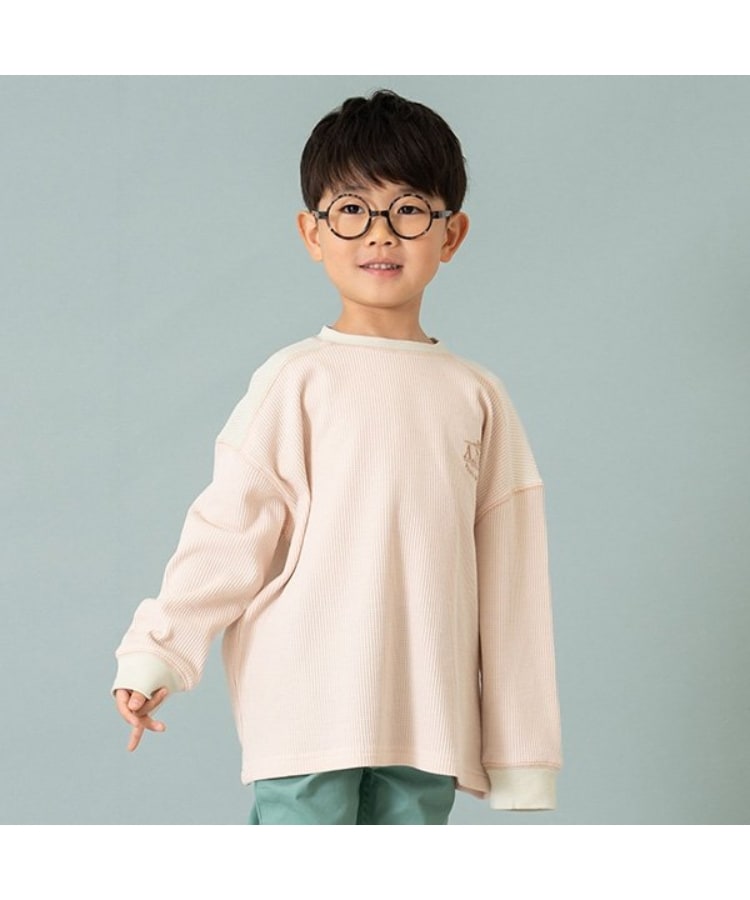 アンドディープティマイン(and D.petit main)のキリカエワッフルビッグロンT ライトベージュ(151)