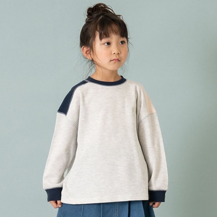 アンドディープティマイン(and D.petit main)のキリカエワッフルビッグロンT Ｔシャツ
