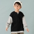 アンドディープティマイン(and D.petit main)のワッフルベストレイヤードワイドロンT ブラック(219)