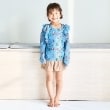 アンドディープティマイン(and D.petit main)の【大人気につき再入荷決定】【SWIM】ショルダーフリルセットアップ サックスブルー(090)