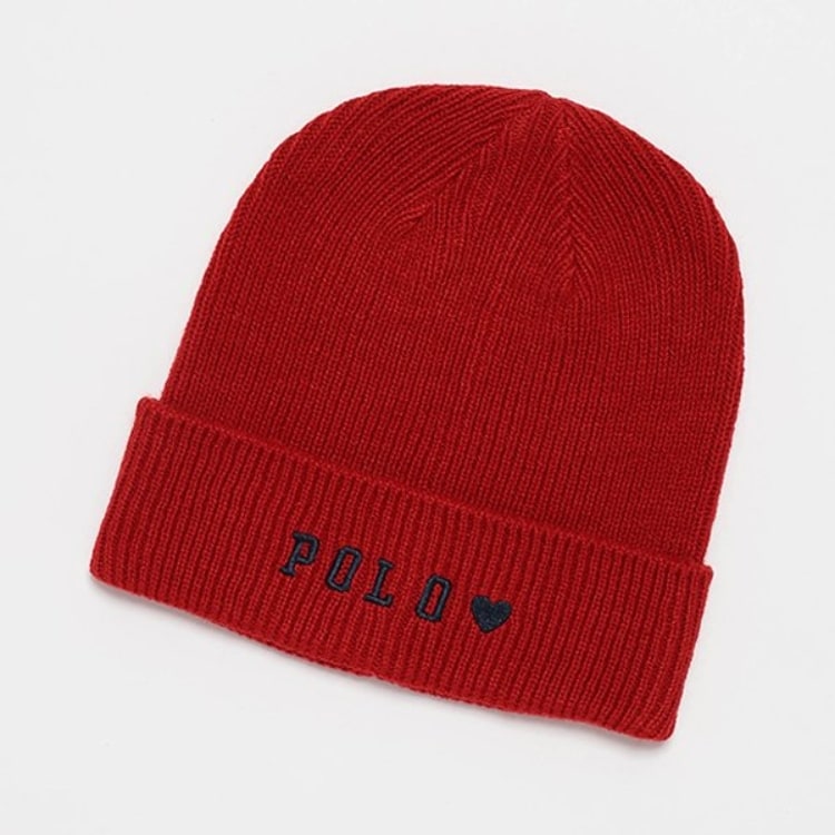 プティマイン(petit main)の【POLO BCS】刺繍ニットキャップ（キッズサイズ） ニット帽