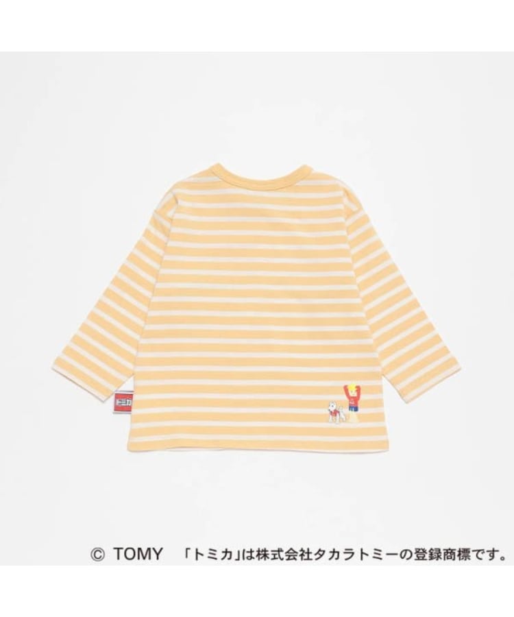 プティマイン(petit main)の【TOMICA】ボーダーアップリケ長袖Tシャツ1