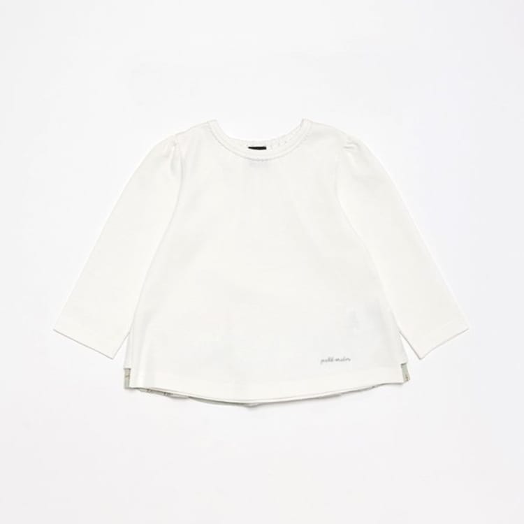 プティマイン(petit main)の【オーガニック】バックフリル長袖T Ｔシャツ