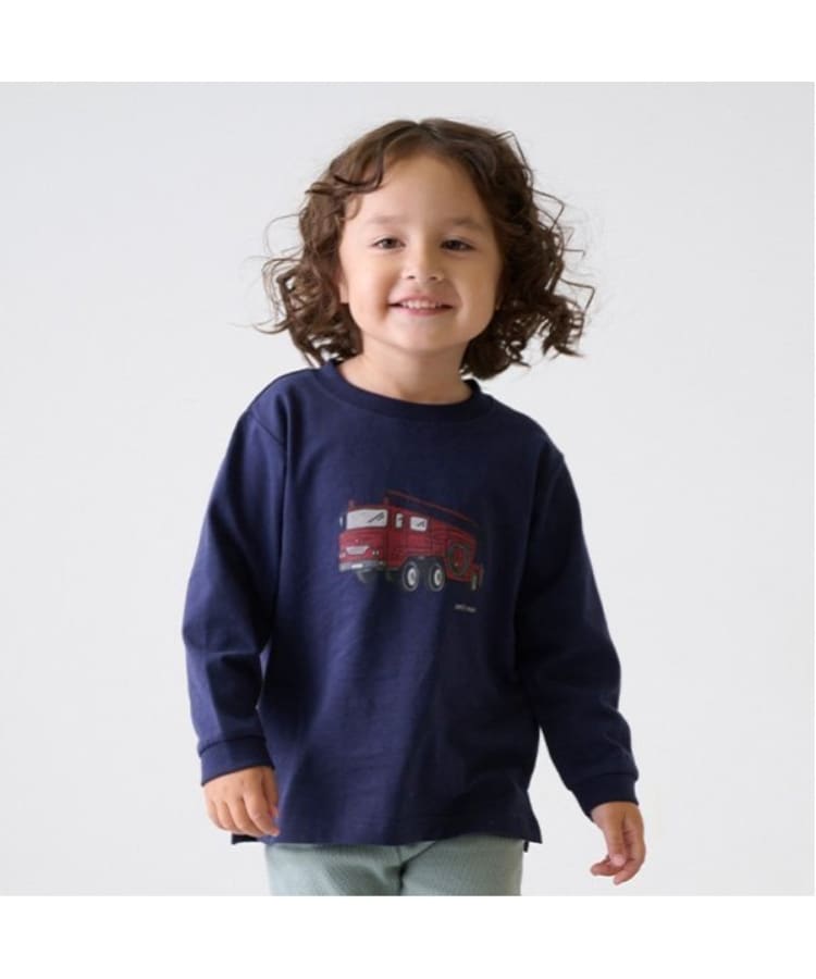 プティマイン(petit main)の【プティプラ】BOYS長袖Tシャツ ネイビー(094)
