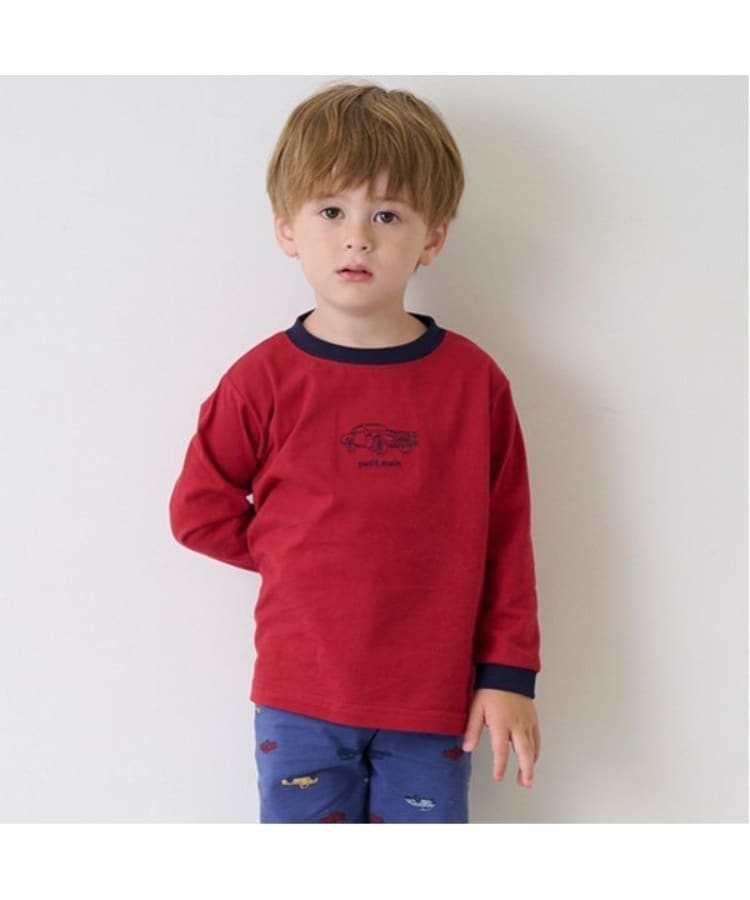 プティマイン(petit main)の【プティプラ】BOYS長袖Tシャツ レッド(061)