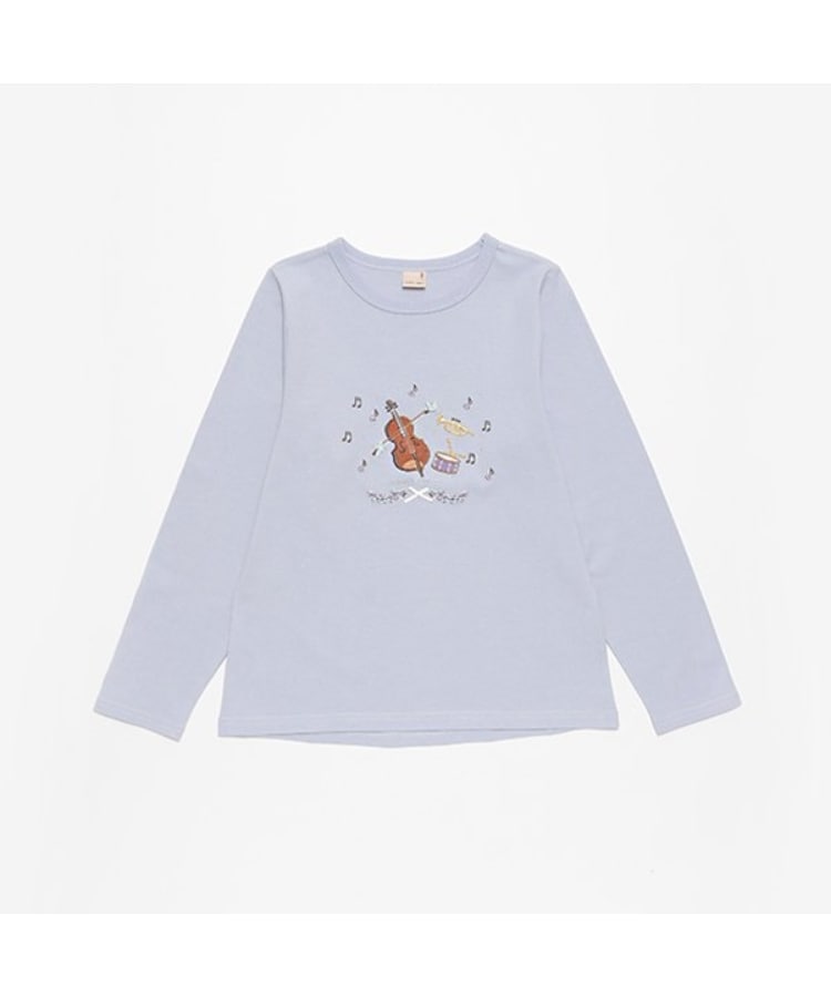 プティマイン(petit main)の【リンク】Lesson長袖Tシャツ(ジュニア) サックスブルー(090)