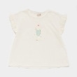 プティマイン(petit main)の袖フリルTシャツ アイボリー(104)