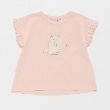 プティマイン(petit main)の袖フリルTシャツ ライトピンク(070)