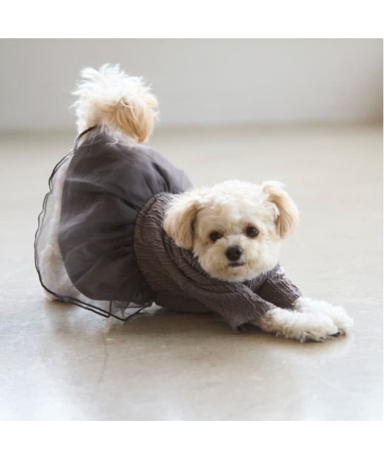 プティマイン(petit main)の【DOG】チュールスカートドッキングワンピ6