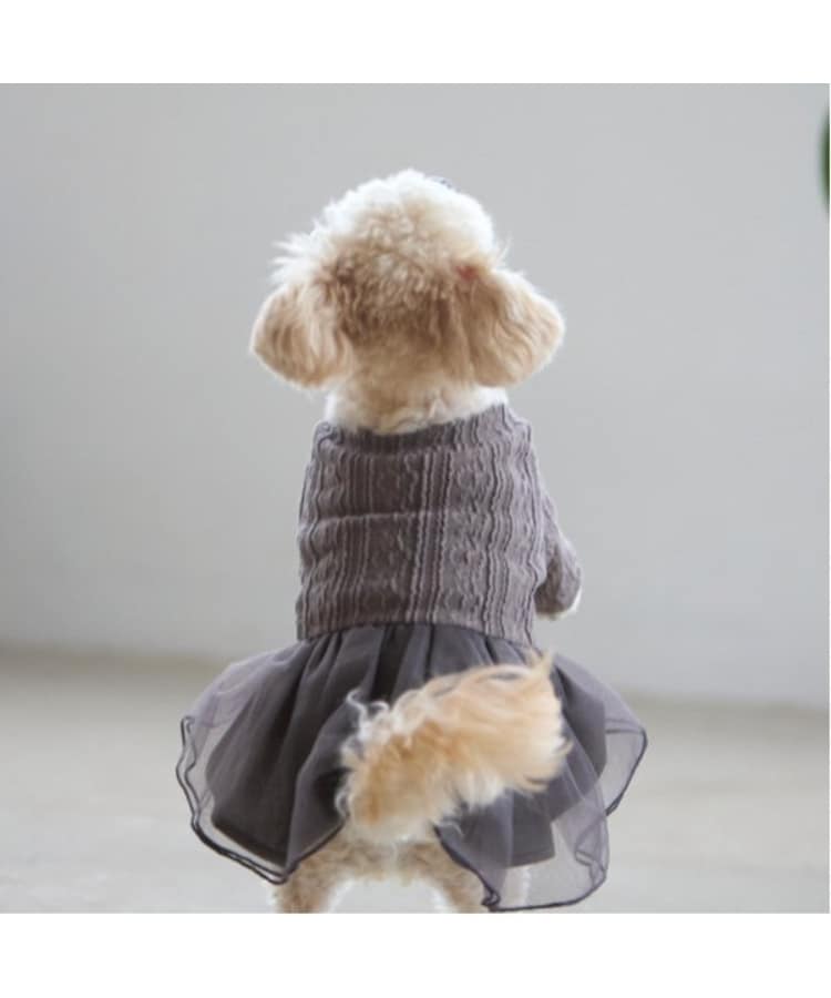 プティマイン(petit main)の【DOG】チュールスカートドッキングワンピ10
