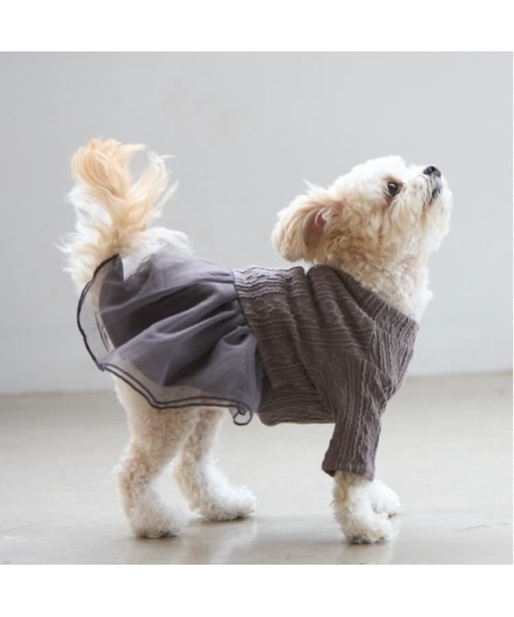 プティマイン(petit main)の【DOG】チュールスカートドッキングワンピ11