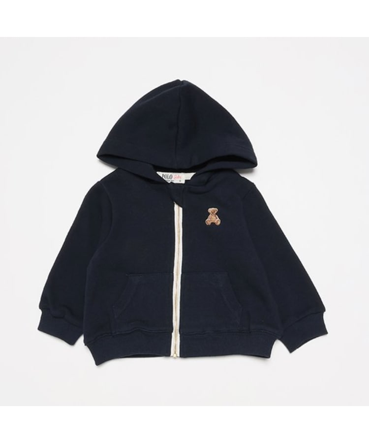 プティマイン(petit main)の【POLO BCS】ジップアップパーカー(ベビーサイズ) ネイビー(094)