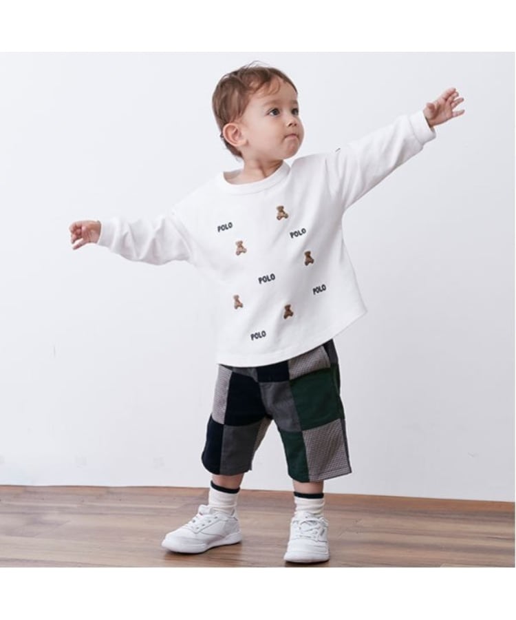 プティマイン(petit main)の【POLO BCS】くま刺しゅう長袖Tシャツ3