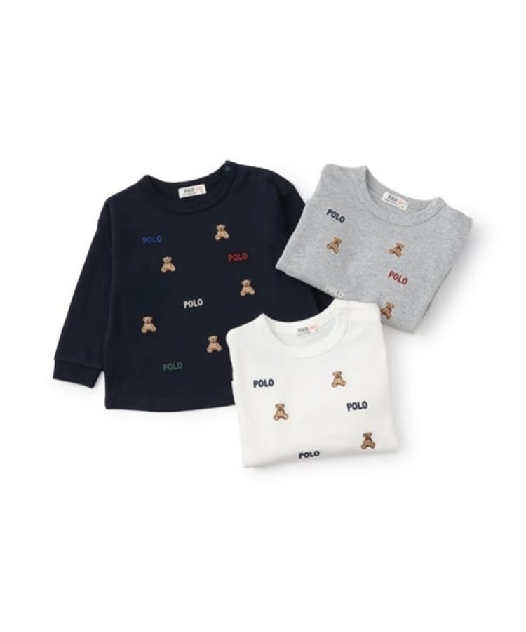 プティマイン(petit main)の【POLO BCS】くま刺しゅう長袖Tシャツ15