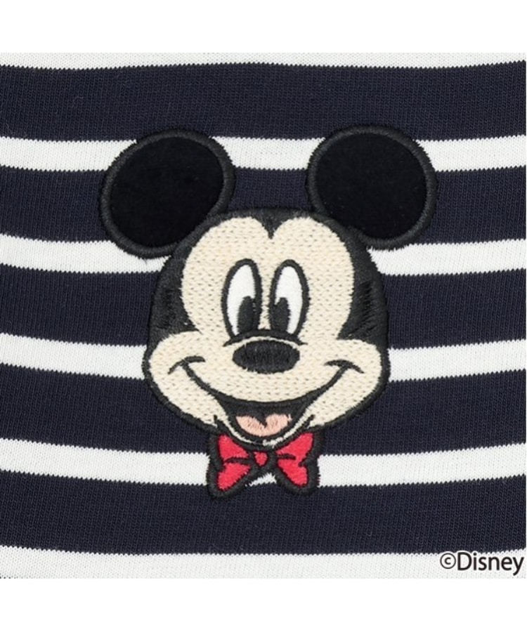 プティマイン(petit main)の【Disney】アップリケボーダー長袖T10