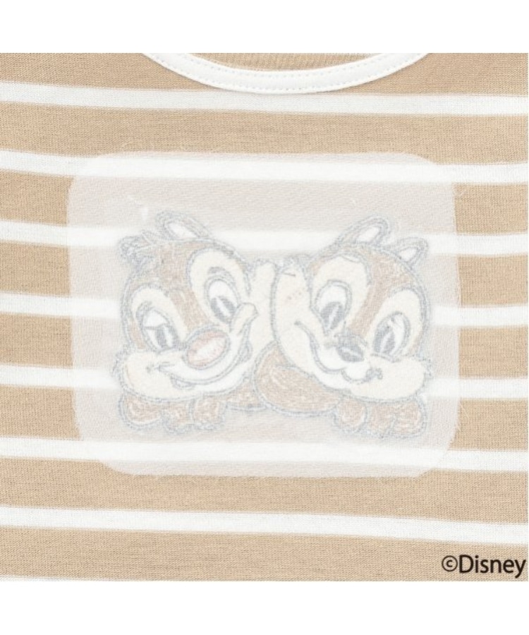 プティマイン(petit main)の【Disney】アップリケボーダー長袖T13