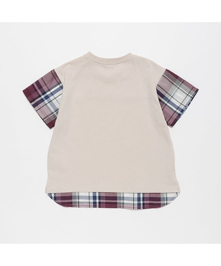 プティマイン(petit main)の【リンク・接触冷感】袖チェックTシャツ1