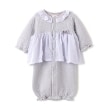 プティマイン(petit main)の星柄シフォン切替2WAYオール ブルー(191)