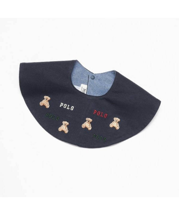 プティマイン(petit main)の【POLO BCS】刺繍スタイ ネイビー(094)