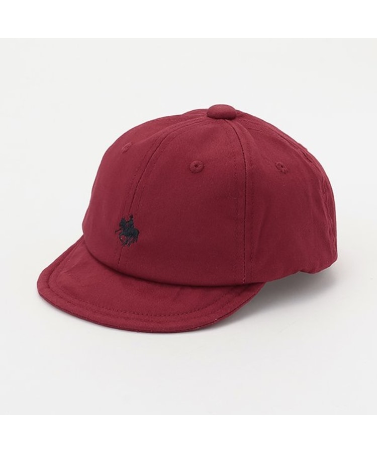 プティマイン(petit main)の【POLO BCS】刺繍キャップ（ベビーサイズ） レッド(061)