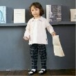 プティマイン(petit main)のチェックストレッチテーパードパンツ ネイビー(094)