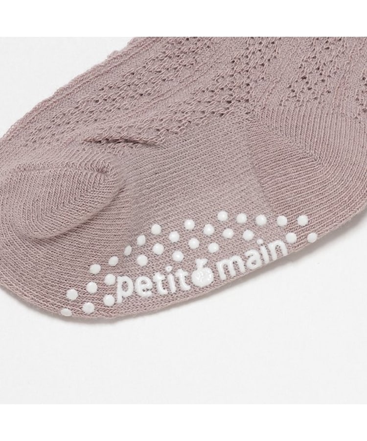 プティマイン(petit main)のフロート綿レースハイソックス3