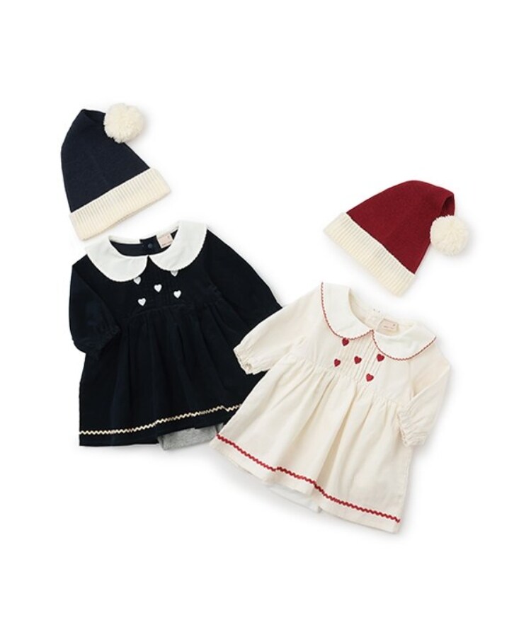 プティマイン(petit main)のXmas　なりきり襟ハート刺繍OPロンパース12