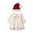 プティマイン(petit main)のXmas　なりきり襟ハート刺繍OPロンパース アイボリー(104)