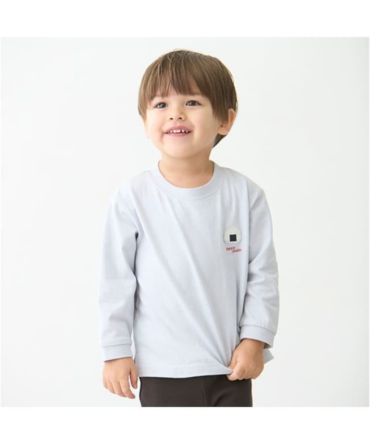 プティマイン(petit main)の【プティプラ】BOYS長袖Tシャツ ライトグレー(111)