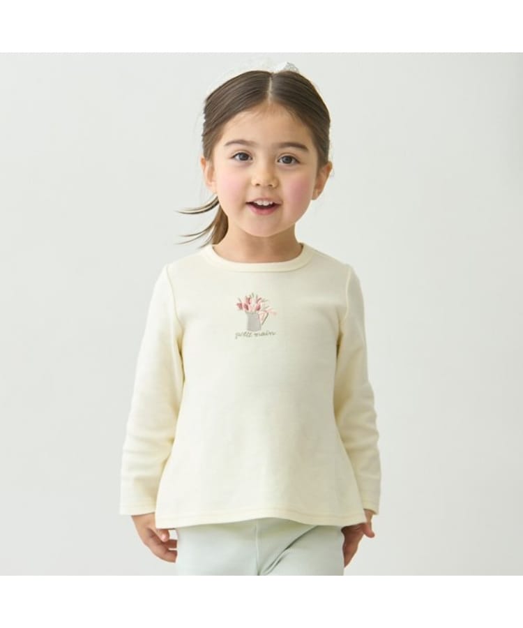 プティマイン(petit main)の【プティプラ】GIRLS長袖Tシャツ イエロー(031)