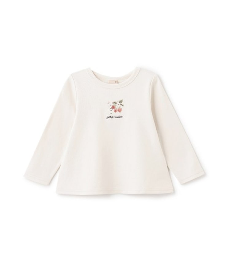 プティマイン(petit main)の【プティプラ】GIRLS長袖Tシャツ ホワイト(101)