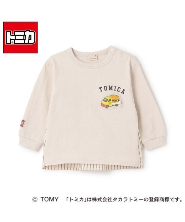 プティマイン(petit main)の【TOMICA】後ろシャツTシャツ ライトピンク(070)
